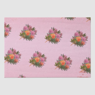 Papel De Seda Elegante peonía rosa floral simple