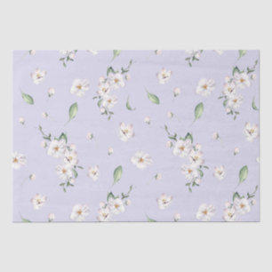 Papel De Seda Elegante Periwinkle Spring Watercolor Floral