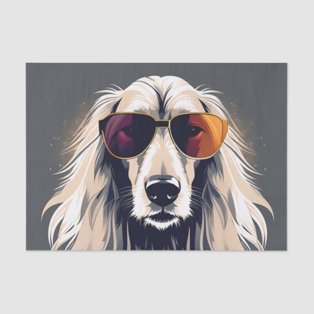 Papel De Seda Elegante perro afgano (Anverso)