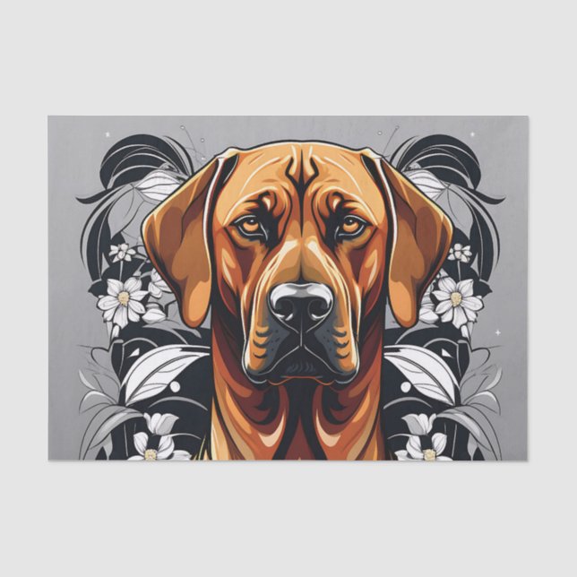 Papel De Seda Elegante perro negro de Rodesia (Anverso)