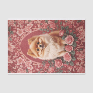 Papel De Seda Elegante perro pomerano William Morris inspirado