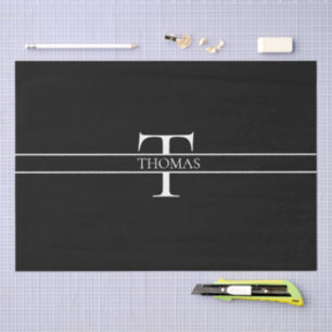 Papel De Seda Elegante Personalizado Monograma Nombre Personaliz
