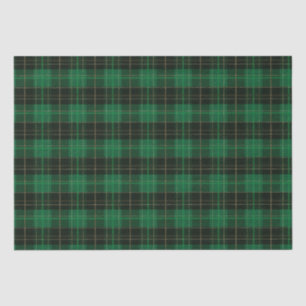 Papel De Seda Elegante Plaid Navideño Verde y Negro
