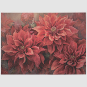 Papel De Seda Elegante Poinsettia Roja de Navidad para Decoupage
