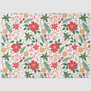 Papel De Seda Elegante Poinsettia Winter Floral Botánica