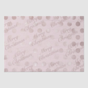 Papel De Seda Elegante Polka Rosa Dot Feliz Navidad
