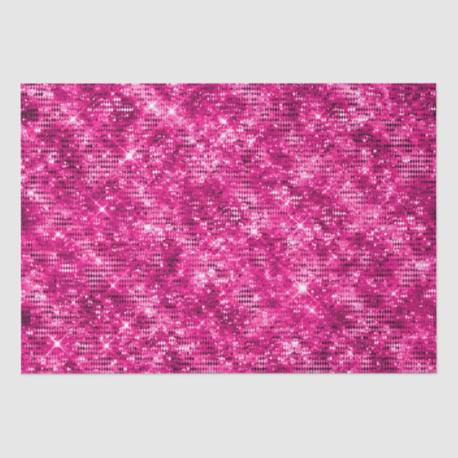 Papel De Seda Elegante Purpurina Magenta Rosa Shimmer (Anverso)