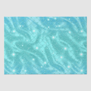 Papel De Seda Elegante Purpurina metálico de la Sirena Azul