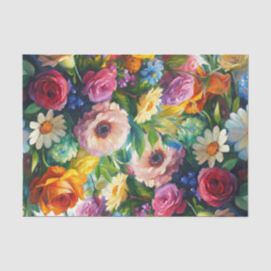Papel De Seda Elegante ramo floral colorido decoupage