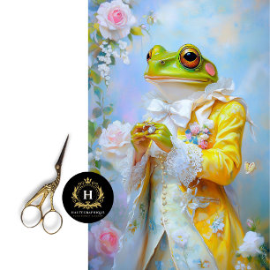 Papel De Seda Elegante rana de Pascua en desconchadero amarillo