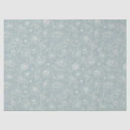 Papel De Seda Elegante Regalo Floral Verde Salvia