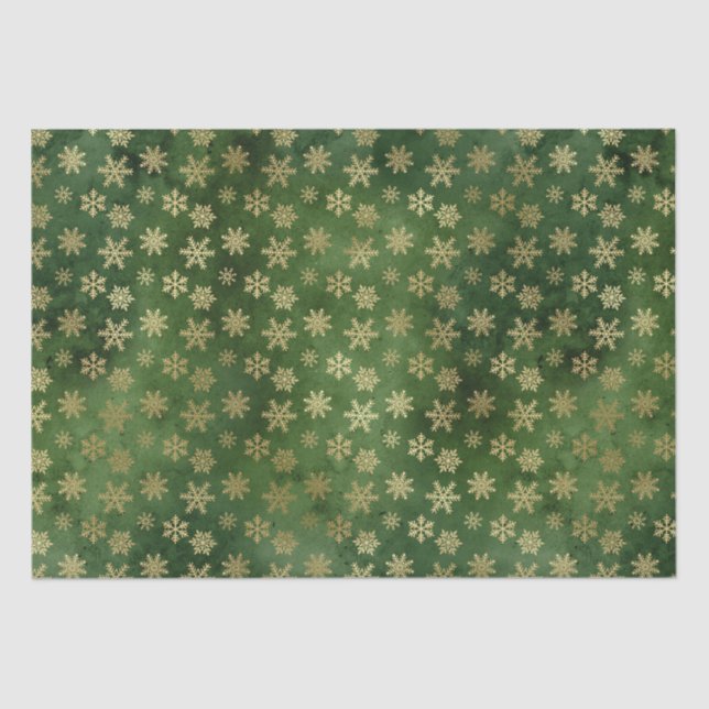 Papel De Seda Elegante Relieve metalizado de oro verde adorables (Anverso)