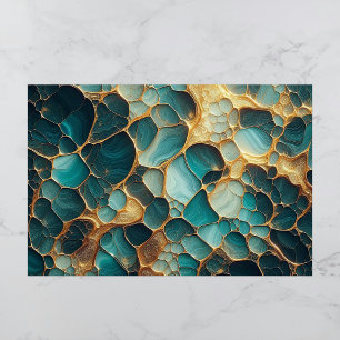 Papel De Seda Elegante Resumen Fluid Verde azulado y Mármol de O