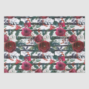 Papel De Seda Elegante Rosa de Borgoña Navidades de banda grande