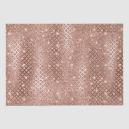 Papel De Seda Elegante Rosa Dorado Diamantes Brillo Metálico