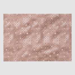Papel De Seda Elegante Rosa Dorado Lunares Brillo Metálico