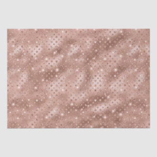 Papel De Seda Elegante Rosa Dorado Lunares Brillo Metálico