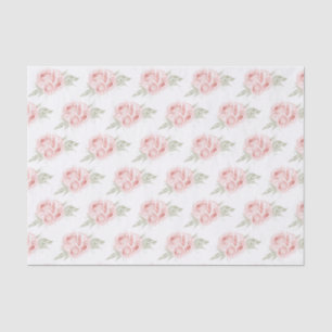 Papel De Seda Elegante Rosa Floral Rubor Rosado