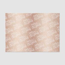 Papel De Seda Elegante Rosa Oro Feliz Navidad