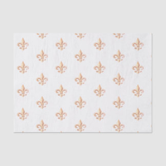 Papel De Seda Elegante Rosa-Oro Vintage Heráldico Fleur de lis