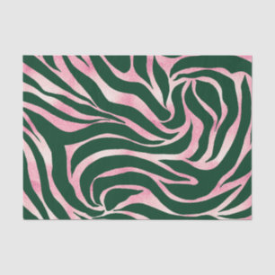 Papel De Seda Elegante Rosa Verde Oro Purpurina Cebra