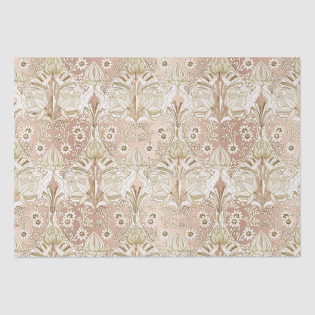 Papel De Seda Elegante Rosa victoriano victoriano flor de oro (Anverso)