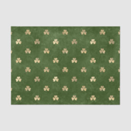 Papel De Seda Elegante Shamrock de oro verde