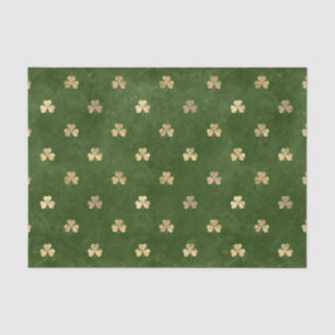 Papel De Seda Elegante Shamrock de oro verde