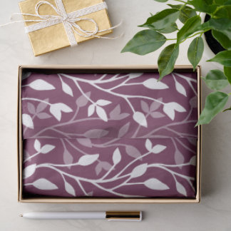 Papel De Seda Elegante silueta de hoja blanca botánica sobre cir