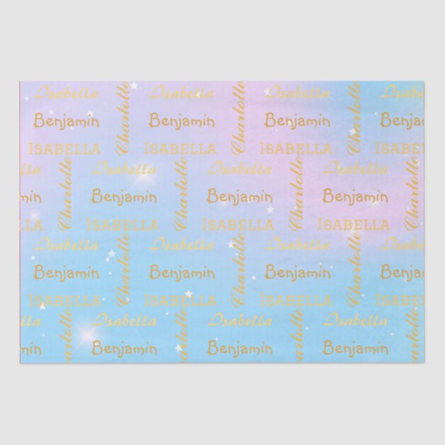 Papel De Seda Elegante Star Rainbow Calligraphy Surprise DIY nom (Anverso)