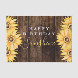 Papel De Seda Elegante Sunflower y Barn Wood Cumpleaños