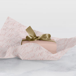 Papel De Seda Elegante Sweet 16 Script Calligraphy Pattern Pink