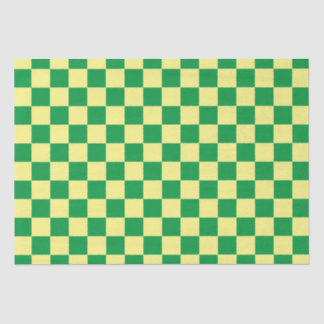 Papel De Seda Elegante tablero de ajedrez amarillo y verde