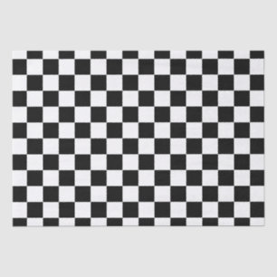 Papel De Seda Elegante tablero de ajedrez blanco y negro