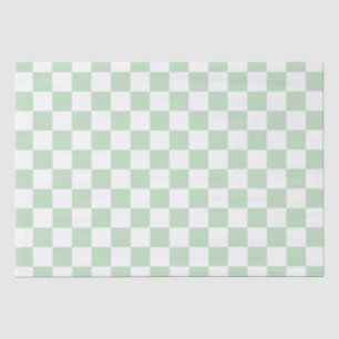 Papel De Seda Elegante tablero de ajedrez blanco y verde