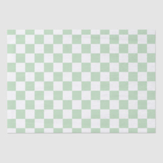 Papel De Seda Elegante tablero de ajedrez blanco y verde