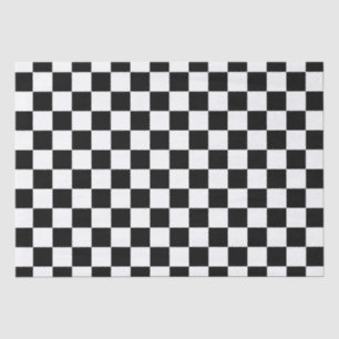 Papel De Seda Elegante tablero de ajedrez en blanco y negro