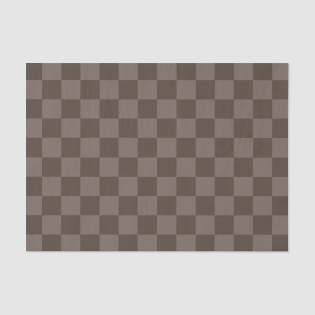 Papel De Seda Elegante tablero de ajedrez marrón oscuro (Anverso)