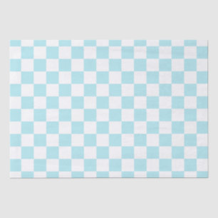 Papel De Seda Elegante tablero de cheques blanco y azul