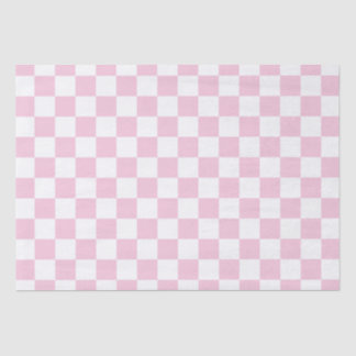Papel De Seda Elegante tablero de cheques blanco y rosa