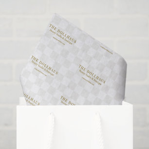 Papel De Seda Elegante Tan Checkered Background Nombre comercial
