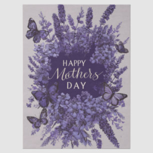 Papel De Seda Elegante tarjeta del día de la madre con lavanda m