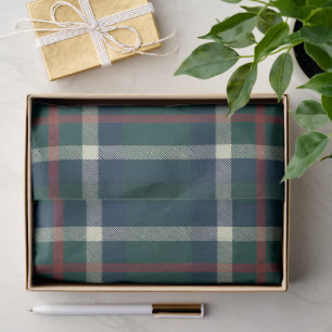 Papel De Seda Elegante Tartán Cuadros Verde Navidad Preppy