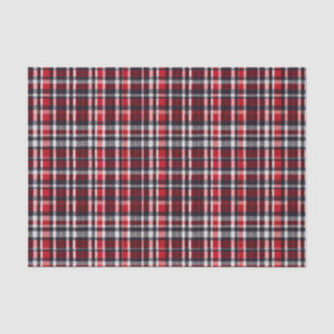 Papel De Seda Elegante Tartán Rojo Cuadros a Cuadros Patrón Navi