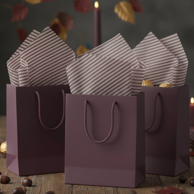 Papel De Seda Elegante Taupe Gray y Plum Dark Halloween a rayas (Elegant Plum Purple and Taupe Gray Pinstriped Tissue Paper. Chic Simple Pattern of Thin Stripes. )