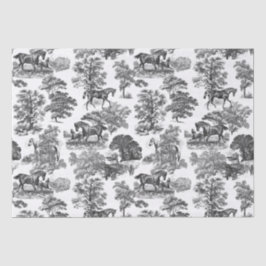 Papel De Seda Elegante tela de caballos Rústicos Blancos