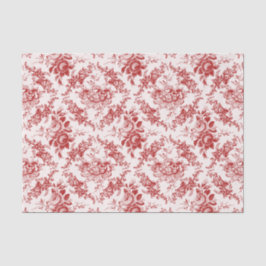 Papel De Seda Elegante tela floral roja y blanca grabada