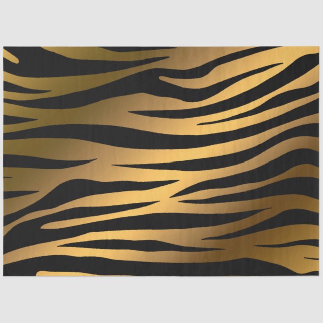 Papel De Seda Elegante tigre de oro (Anverso)