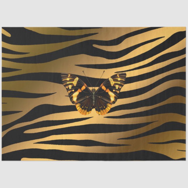 Papel De Seda Elegante tigre de oro (Anverso)