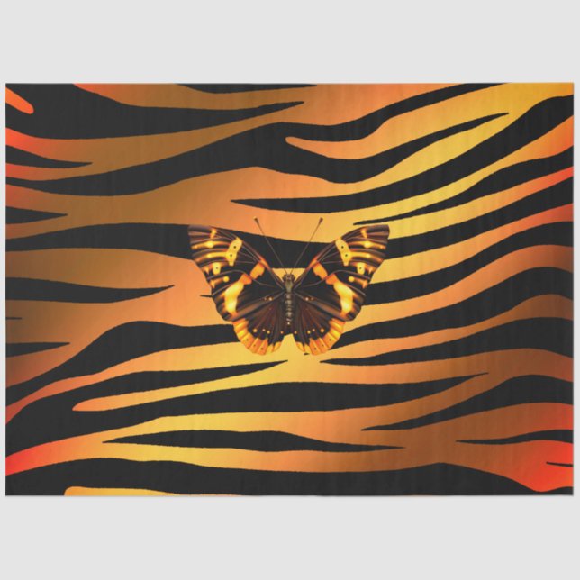 Papel De Seda Elegante tigre de oro (Anverso)